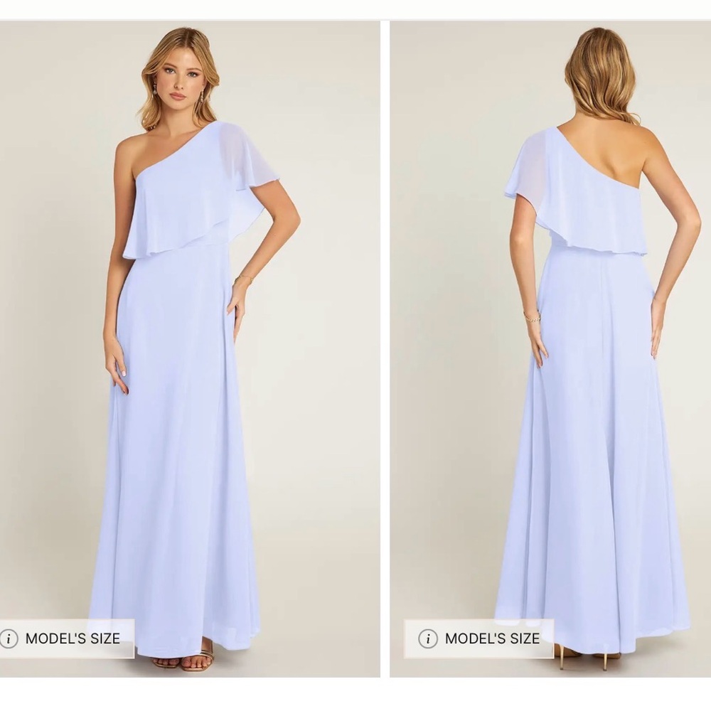 Azazie “Lizzy” Lavender One-Shoulder Maxi Bridesmaids Dress